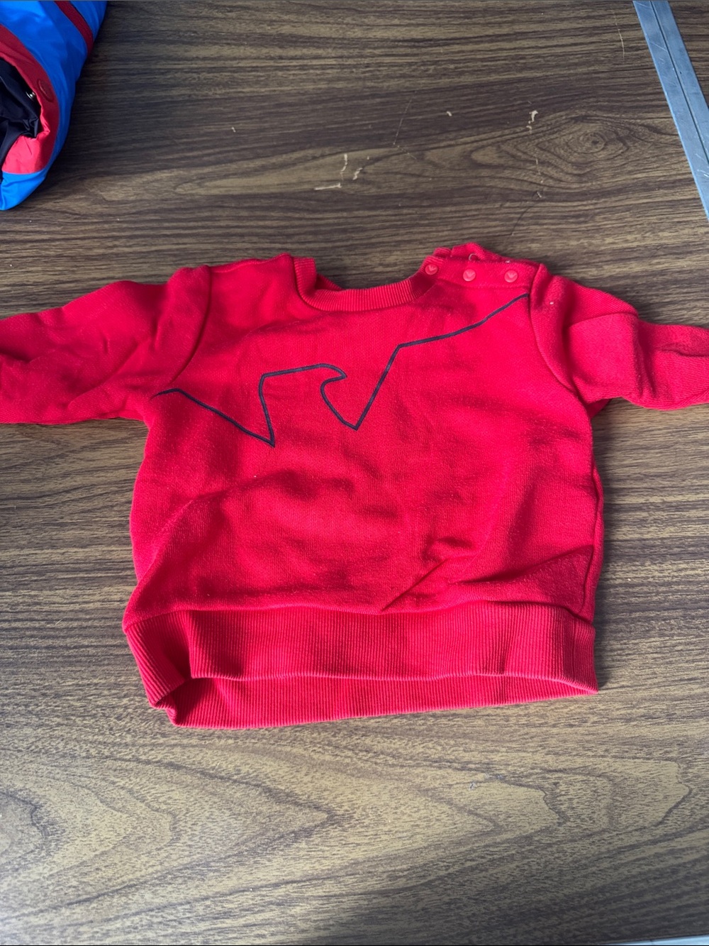 Armani Red Baby Sweater with Simple Line Accenting